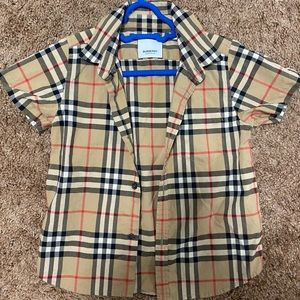Toddler Burberry short sleeve button up